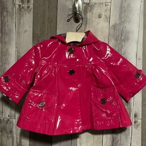 Burberry pink rain jacket with hood